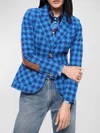Smythe Patch Pocket Duchess Blazer With Elbow Patch In Blue In Blue