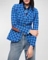 Smythe Patch Pocket Duchess Blazer With Elbow Patch In Blue In Blue