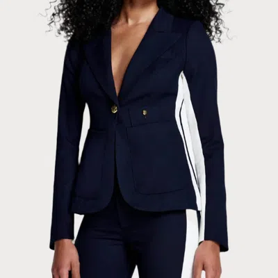 Smythe Patch Pocket Stripe Blazer In Deep Navy In Blue