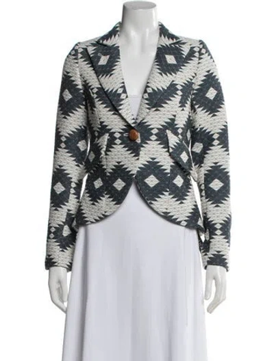 Pre-owned Smythe Patterned Blazer W/ Tags In Blue