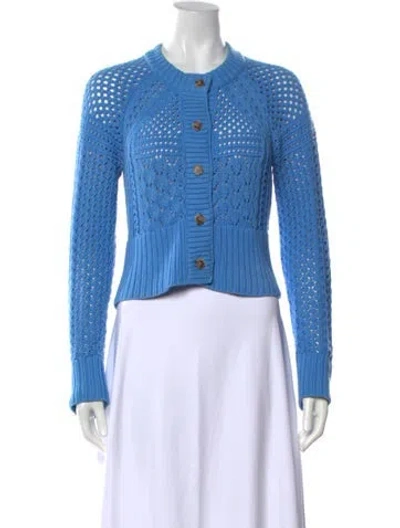 Pre-owned Smythe Patterned Crew Neck Sweater In Blue