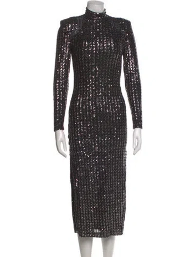 Pre-owned Smythe Patterned Midi Length Dress In Black