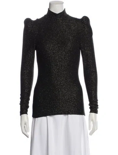 Pre-owned Smythe Patterned Mock Neck Top In Gray