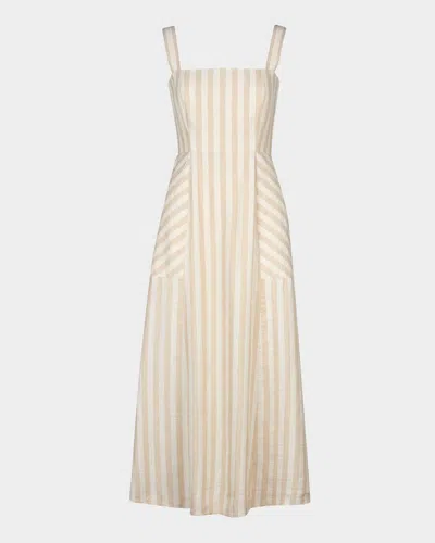 Smythe Picnic Striped Maxi Dress In White