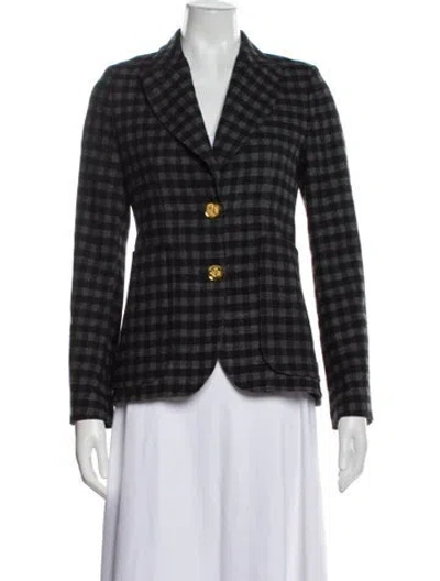 Pre-owned Smythe Plaid Print Blazer In Black