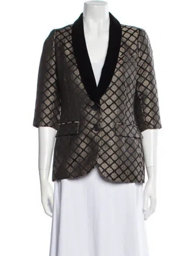 Pre-owned Smythe Plaid Print Blazer In Black