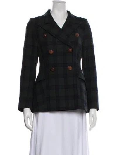 Pre-owned Smythe Plaid Print Blazer In Black