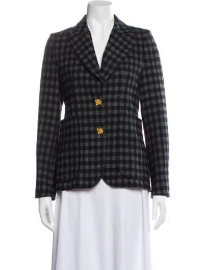 Pre-owned Smythe Plaid Print Blazer In Black