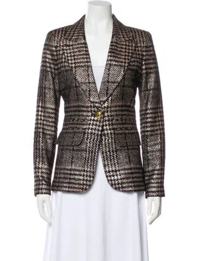 Pre-owned Smythe Plaid Print Blazer In Black