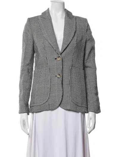 Pre-owned Smythe Plaid Print Blazer In Black