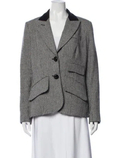 Pre-owned Smythe Plaid Print Blazer In Black