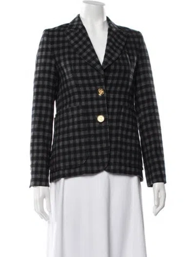 Pre-owned Smythe Plaid Print Blazer In Black