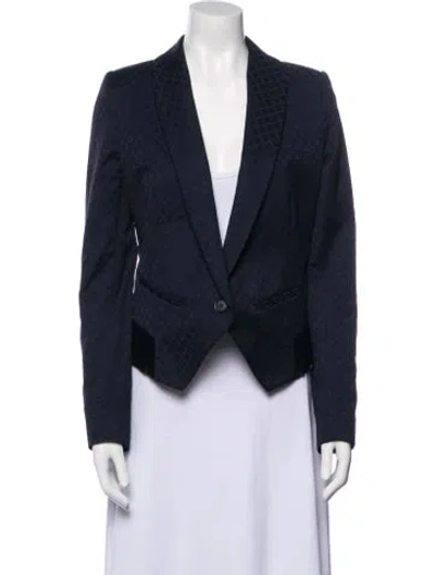 Pre-owned Smythe Plaid Print Blazer In Blue