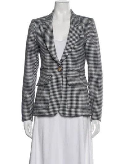 Pre-owned Smythe Plaid Print Blazer In Blue