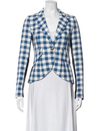Pre-owned Smythe Plaid Print Blazer In Blue