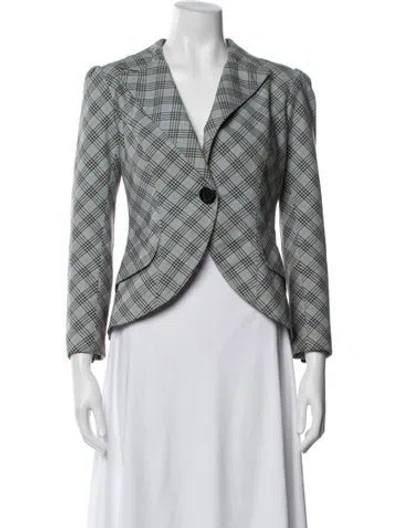 Pre-owned Smythe Plaid Print Blazer In Blue