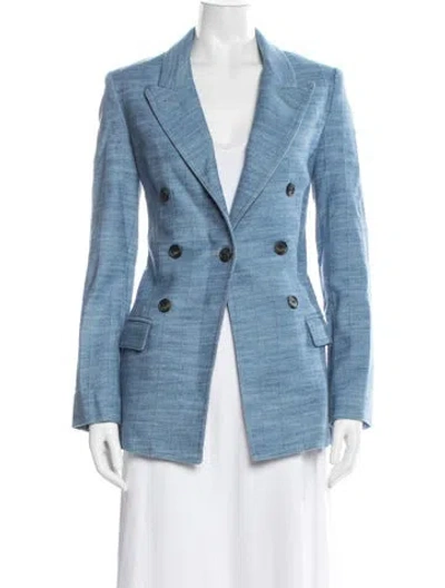 Pre-owned Smythe Plaid Print Blazer In Blue