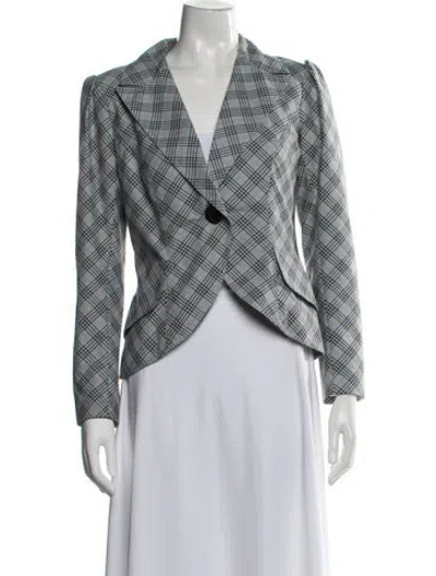 Pre-owned Smythe Plaid Print Blazer In Blue