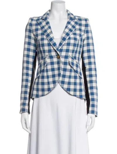 Pre-owned Smythe Plaid Print Blazer In Blue