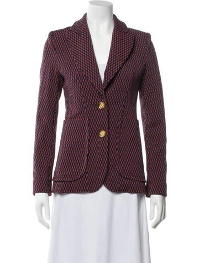 Pre-owned Smythe Plaid Print Blazer In Blue
