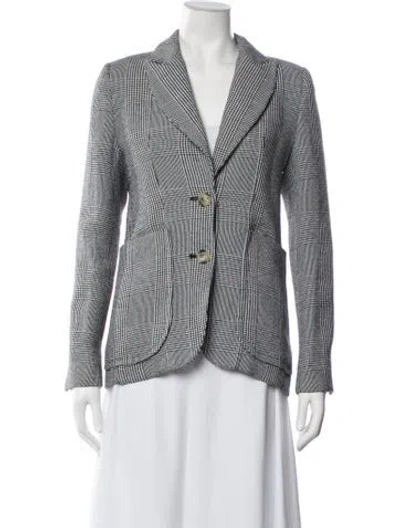 Pre-owned Smythe Plaid Print Blazer In Blue