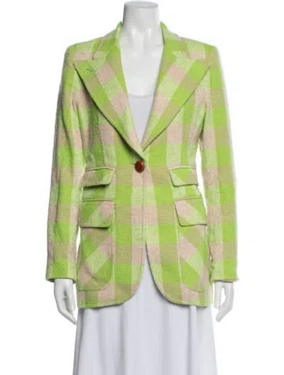 Pre-owned Smythe Plaid Print Blazer In Green