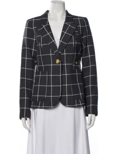 Pre-owned Smythe Plaid Print Blazer In Grey
