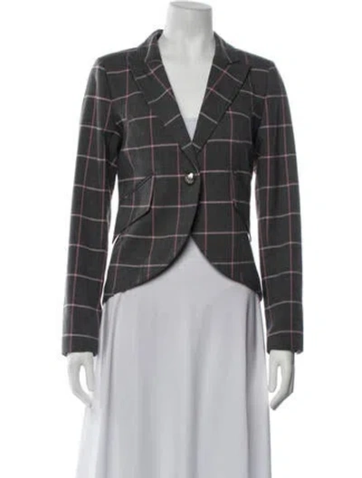 Pre-owned Smythe Plaid Print Blazer In Grey