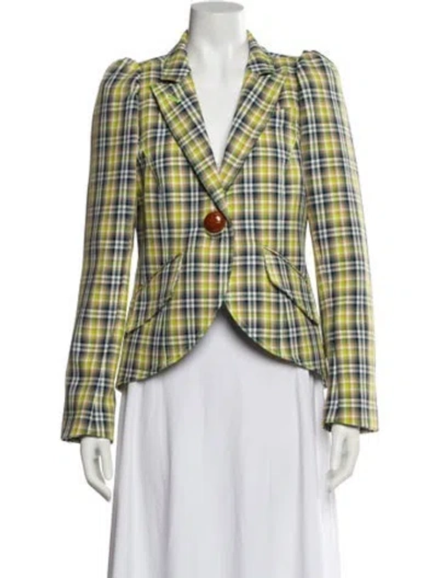 Pre-owned Smythe Plaid Print Blazer In Multi
