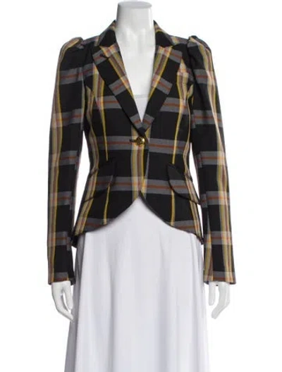 Pre-owned Smythe Plaid Print Blazer In Multi