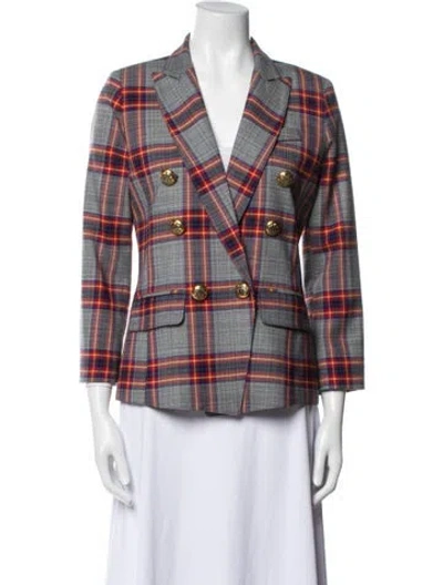 Pre-owned Smythe Plaid Print Blazer In Multi