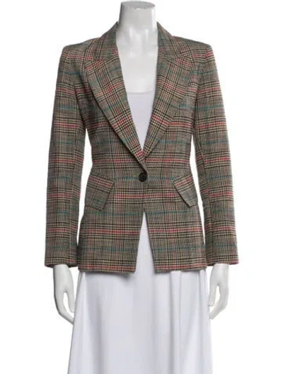 Pre-owned Smythe Plaid Print Blazer In Multi