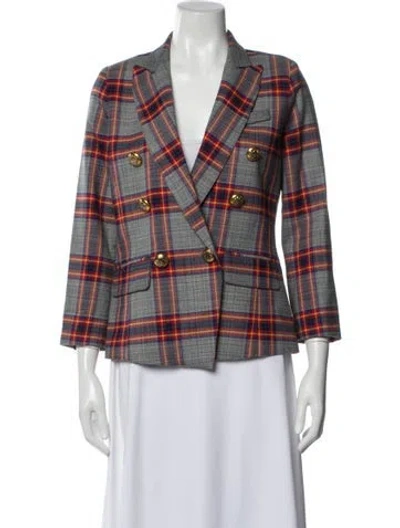 Pre-owned Smythe Plaid Print Blazer In Multi