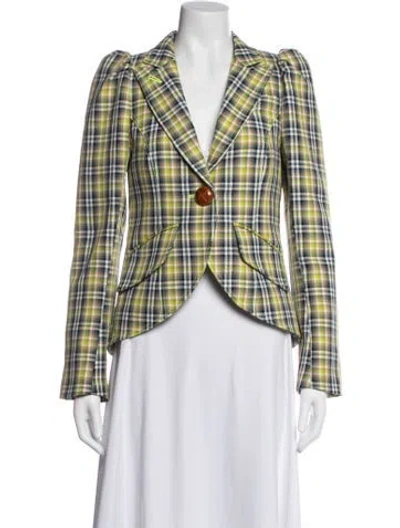 Pre-owned Smythe Plaid Print Blazer In Multicolor