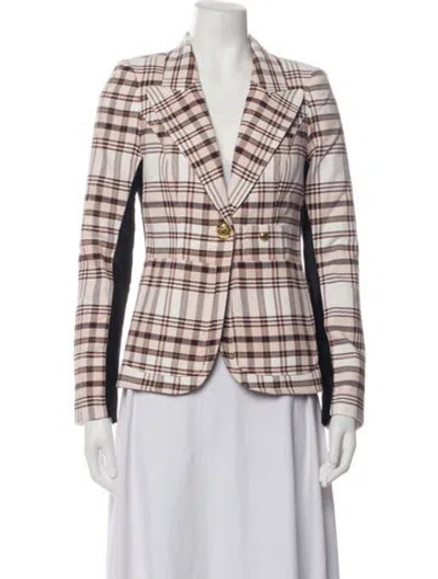 Pre-owned Smythe Plaid Print Blazer In Multicolor