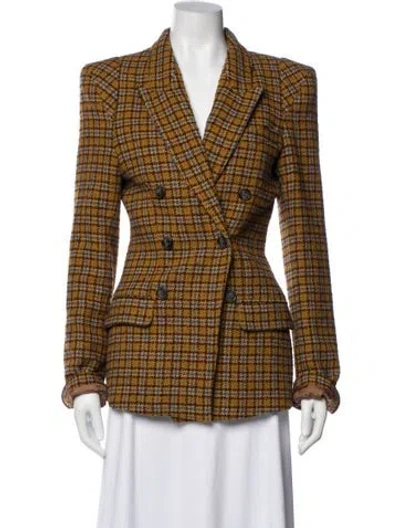Pre-owned Smythe Plaid Print Blazer In Neutral