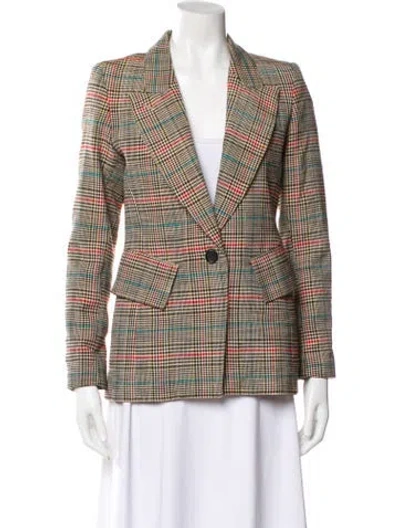 Pre-owned Smythe Plaid Print Blazer In Neutral