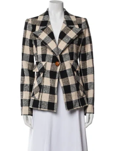 Pre-owned Smythe Plaid Print Blazer In Neutral