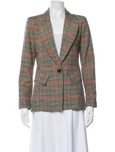 Pre-owned Smythe Plaid Print Blazer In Neutral