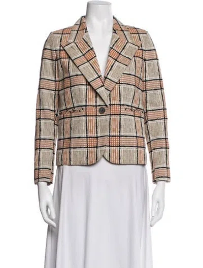 Pre-owned Smythe Plaid Print Blazer In Neutrals
