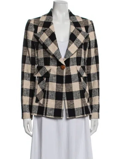 Pre-owned Smythe Plaid Print Blazer In Neutrals