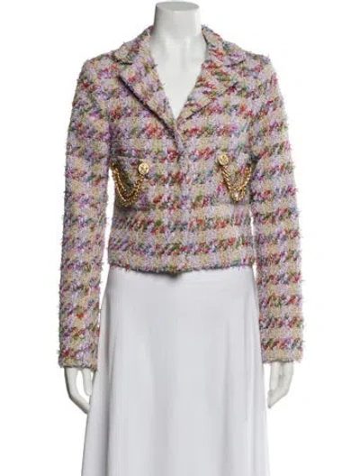 Pre-owned Smythe Plaid Print Blazer In Purple