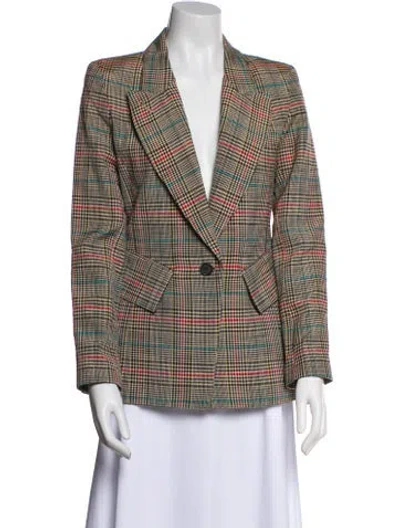 Pre-owned Smythe Plaid Print Blazer W/ Tags In Multi