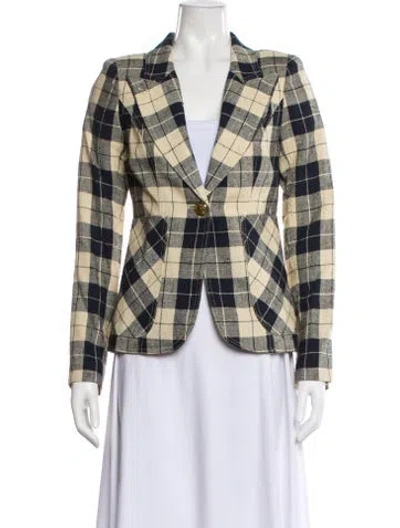Pre-owned Smythe Plaid Print Blazer W/ Tags In Multi