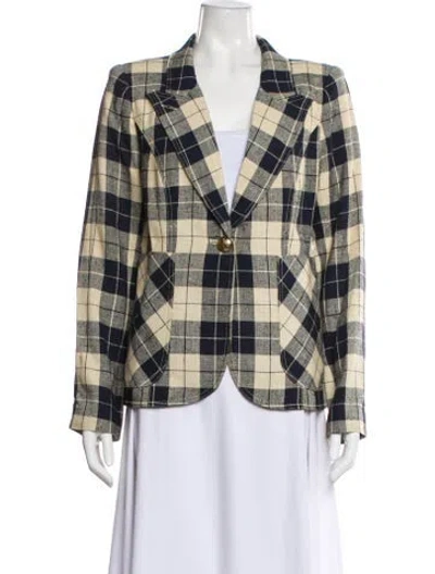 Pre-owned Smythe Plaid Print Blazer W/ Tags In Multi