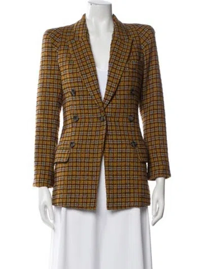 Pre-owned Smythe Plaid Print Blazer W/ Tags In Orange
