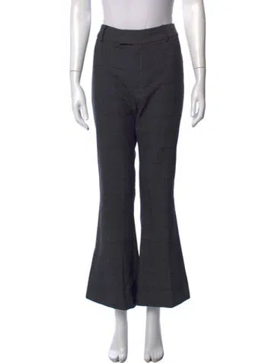 Pre-owned Smythe Plaid Print Flared Pants In Grey