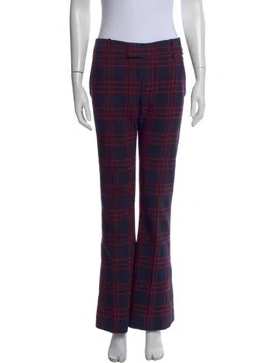 Pre-owned Smythe Plaid Print Flared Pants In Multi