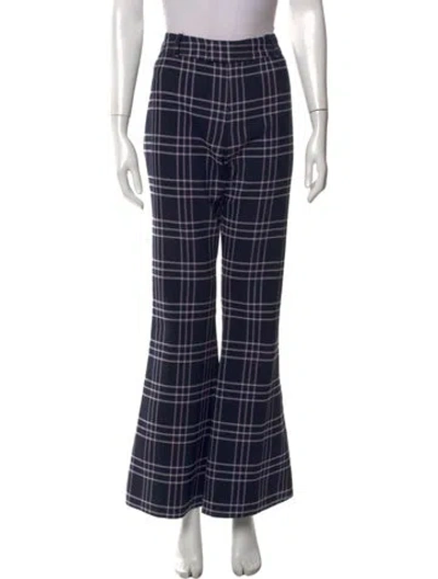 Pre-owned Smythe Plaid Print Flared Pants In Multi