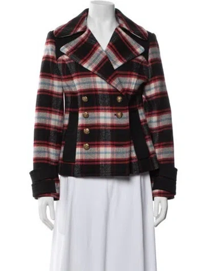 Pre-owned Smythe Plaid Print Jacket In Black/red